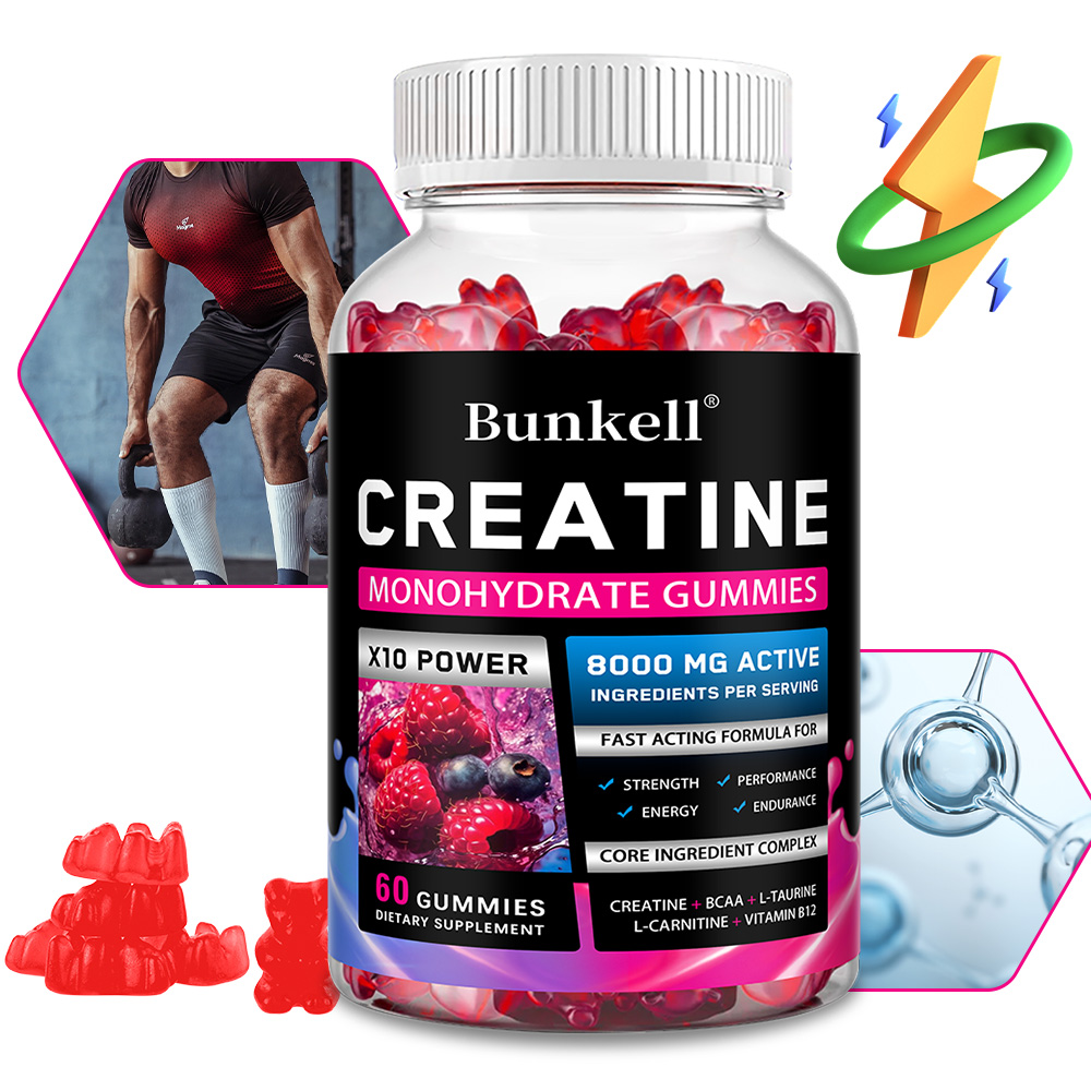 Pre Workout Supplement - Gomitas monohidratadas de creatina: 8000 mg,