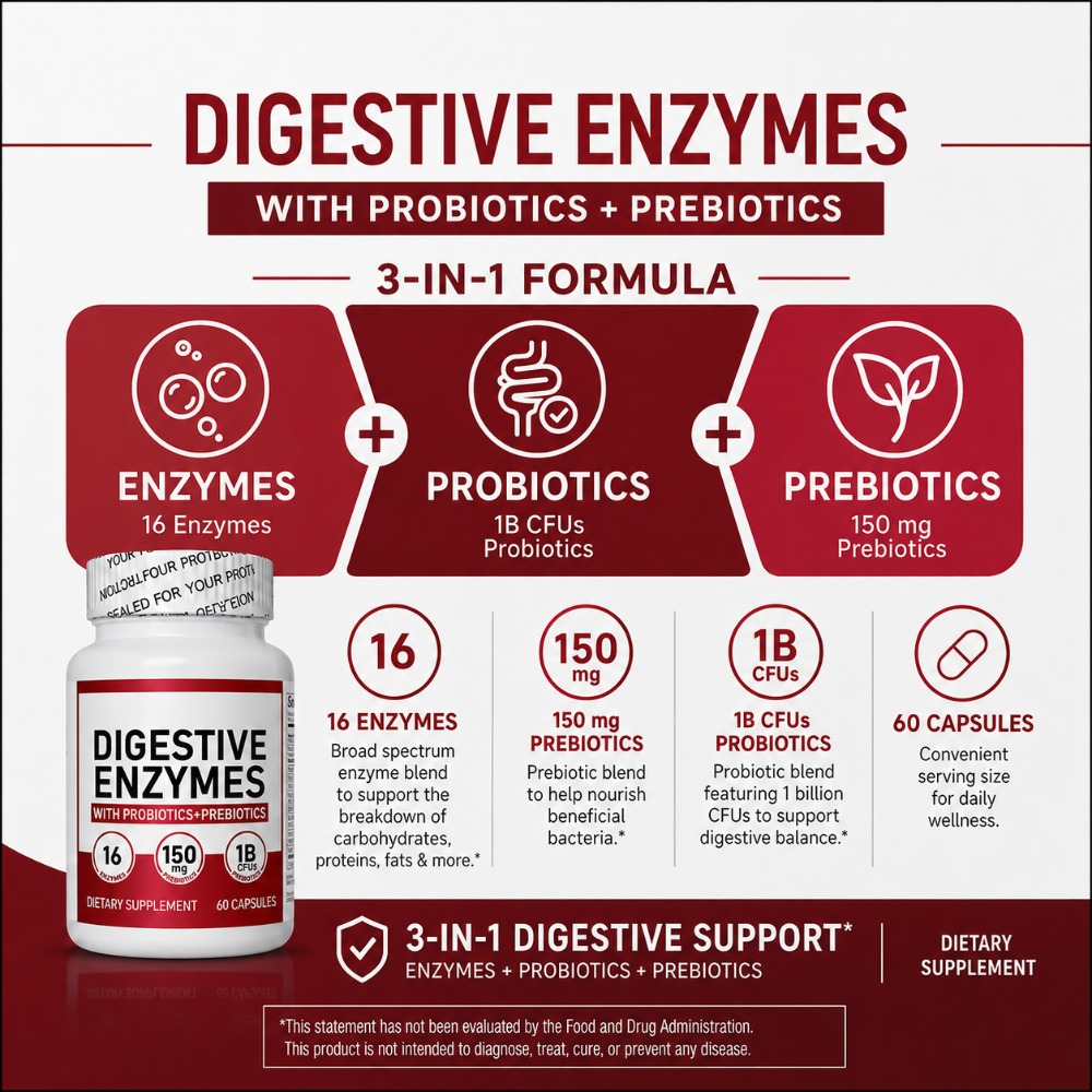 Enzimas Digestivas con 1 Billó - Digestive Enzyme Blend reseña y precio