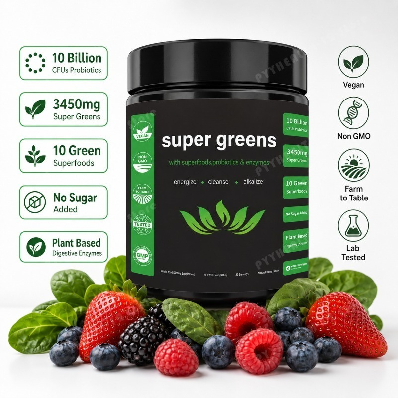 Super Greens en Polvo con Mezc - Digestive Enzyme Blend reseña y precio