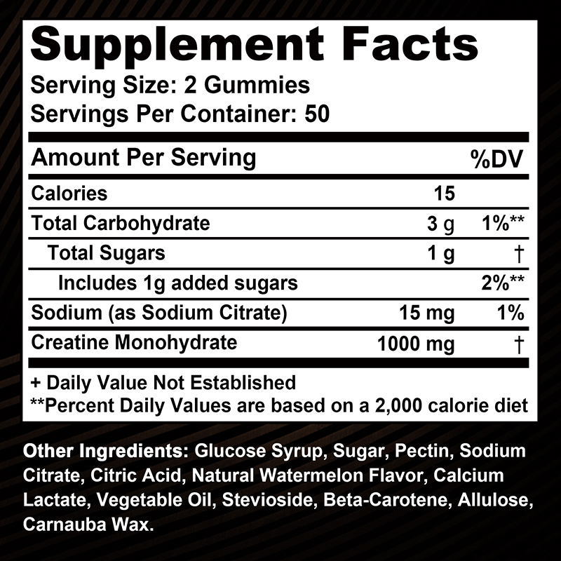 Gomitas monohidratadas de crea - Pre Workout Supplement reseña y precio